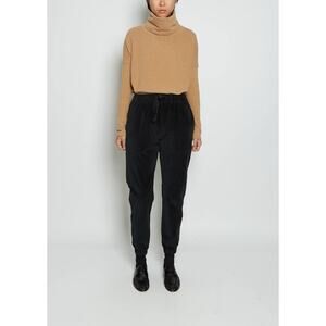 SOLD NWT Album Di Famiglia Velvet Basic Trousers Elastic Cuffs Black - M